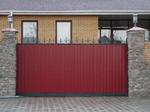 Откатные ворота из профнастила, 3500 х 2000